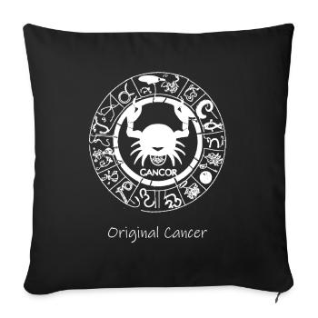 Zodiac sign Cancer 002 white - Sofa pillowcase 17,3'' x 17,3'' (45 x 45 cm) - black - Front