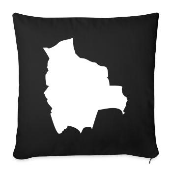 Drapeau de la carte de la bolivie - Housse de coussin décorative 45 x 45 cm - noir - Devant