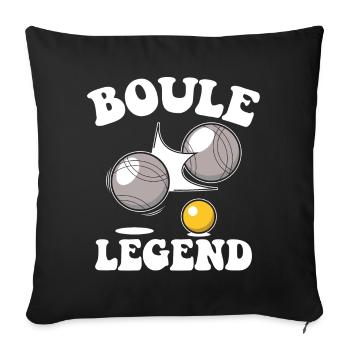 Boule Legend Tenue de pétanque pour Bouler pour - Housse de coussin décorative 45 x 45 cm - noir - Devant