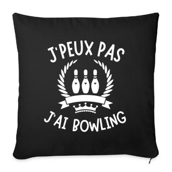 Bowling, joueur de bowling, fan de bowling - Housse de coussin décorative 45 x 45 cm - noir - Devant