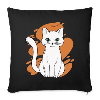White Main Coon Cat Cat Outfit for - Sofa pillowcase 17,3'' x 17,3'' (45 x 45 cm) - black - Front