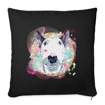 Bullterrier Glitter and Gold - Sofakissenbezug 45 x 45 cm - Schwarz - Vorne