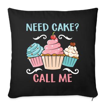 Besoin d’un cookie ? Appelez-moi – Humour de muffin - Housse de coussin décorative 45 x 45 cm - noir - Devant