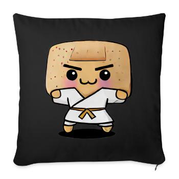 Karate Toast - Sofa pillowcase 17,3'' x 17,3'' (45 x 45 cm) - black - Front
