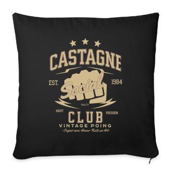 CASTAGNE SOCIAL CLUB !!!! - Housse de coussin décorative 45 x 45 cm - noir - Devant
