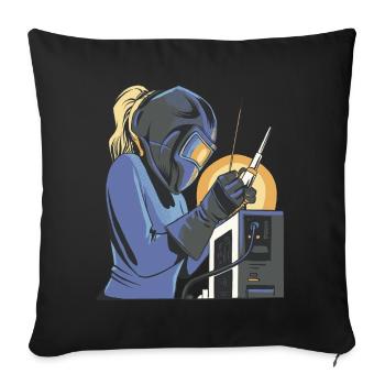 Welder outfit for welders - Sofa pillowcase 17,3'' x 17,3'' (45 x 45 cm) - black - Front