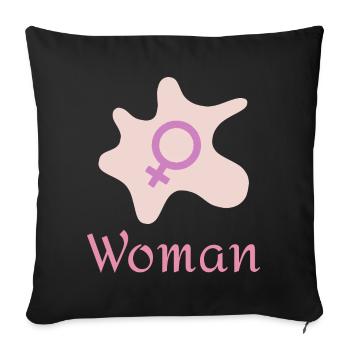 Woman - Sofa pillowcase 17,3'' x 17,3'' (45 x 45 cm) - black - Front