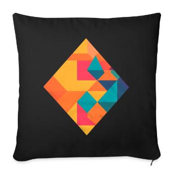 Géométrie colorée - Housse de coussin décorative 45 x 45 cm - noir - Devant