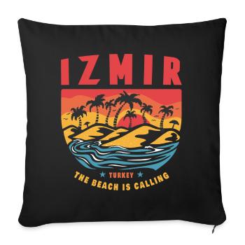 Izmir Turkey palm design - Sofa pillowcase 17,3'' x 17,3'' (45 x 45 cm) - black - Front