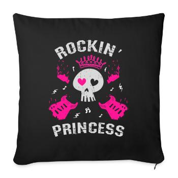 Rockin' Princess - Sofa pillowcase 17,3'' x 17,3'' (45 x 45 cm) - black - Front