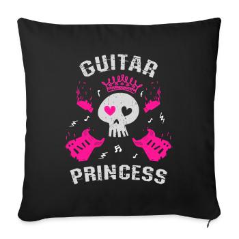 Guitar Princess - Sofa pillowcase 17,3'' x 17,3'' (45 x 45 cm) - black - Front