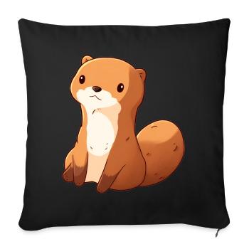 Cute Mongoose - Sofa pillowcase 17,3'' x 17,3'' (45 x 45 cm) - black - Front