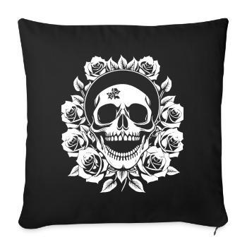 Horreur Crâne Crâne Art Crâne Gothique Heavy Metal - Housse de coussin décorative 45 x 45 cm - noir - Devant