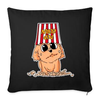 Popcorn Cinéma Chien Films Cinéma Soirée cinéma - Housse de coussin décorative 45 x 45 cm - noir - Devant