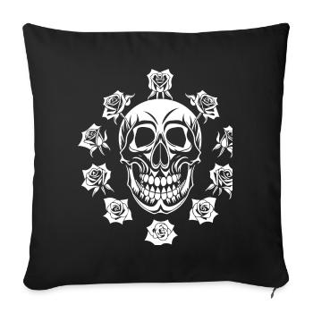 Horreur Crâne Crâne Art Crâne Gothique Heavy Metal - Housse de coussin décorative 45 x 45 cm - noir - Devant