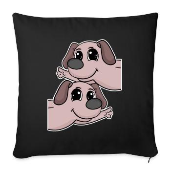 Dog dogs - Sofa pillowcase 17,3'' x 17,3'' (45 x 45 cm) - black - Front