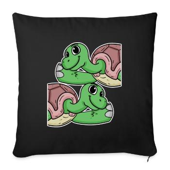 Turtle Turtles - Sofa pillowcase 17,3'' x 17,3'' (45 x 45 cm) - black - Front