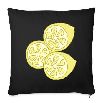 lemons - Sofa pillowcase 17,3'' x 17,3'' (45 x 45 cm) - black - Front