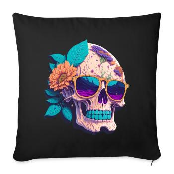 Skull - Sofa pillowcase 17,3'' x 17,3'' (45 x 45 cm) - black - Front