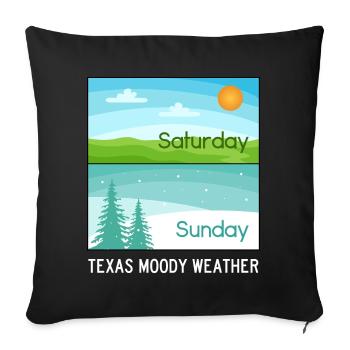 Texas Moody Weather Design pour les fiers Texans - Housse de coussin décorative 45 x 45 cm - noir - Devant