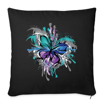 Butterfly Symbol Illustration Blast Colors - Sofa pillowcase 17,3'' x 17,3'' (45 x 45 cm) - black - Front