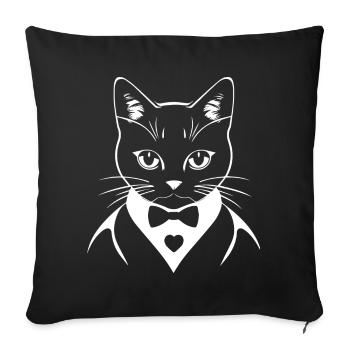 Funny Cat Silhouette Cheeky Fun Cats - Sofa pillowcase 17,3'' x 17,3'' (45 x 45 cm) - black - Front