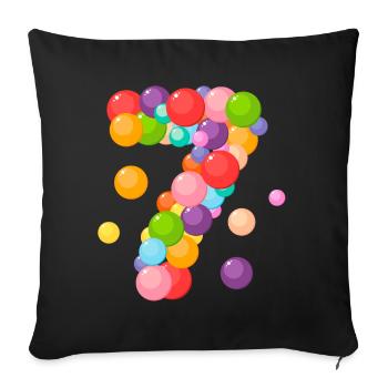 birthday, 7 years, I am 7 years old, 7 years old - Sofa pillowcase 17,3'' x 17,3'' (45 x 45 cm) - black - Front