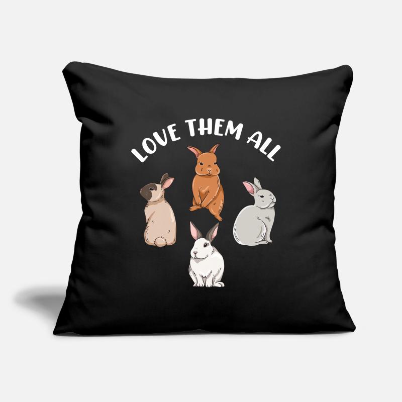 Conception de lapin mignon pour les propriétaires de lapins Housse de coussin décorative 45 x 45 cm