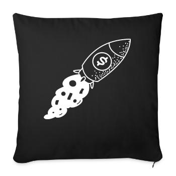 Rocket Money Dollar - Sofa pillowcase 17,3'' x 17,3'' (45 x 45 cm) - black - Front