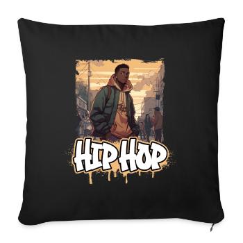 Rap & Hip Hop Musik Album Cover 2 - Anime Shirt - Sofakissenbezug 45 x 45 cm - Schwarz - Vorne