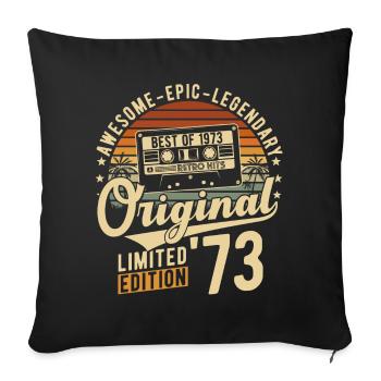 1973 Jahrgang Retro Vintage Geburstag Geschenk - Sofakissenbezug 45 x 45 cm - Schwarz - Vorne