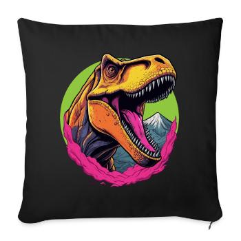 Tyrannosaure Rex - Housse de coussin décorative 45 x 45 cm - noir - Devant