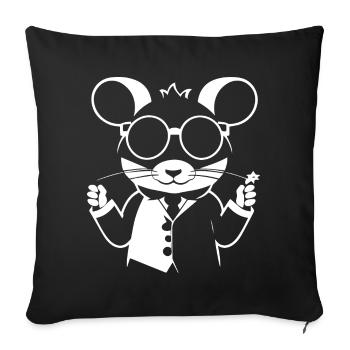 Lustige Hausratte mit Sonnenbrille Fancy Rats - Sofakissenbezug 45 x 45 cm - Schwarz - Vorne