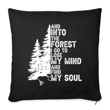 Forest Mind Soul Quest - Sofa pillowcase 17,3'' x 17,3'' (45 x 45 cm) - black - Front