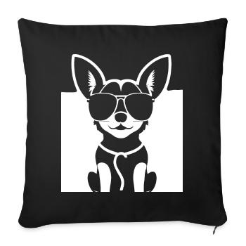 Funny Chihuahua wearing Sunglasses Chihuahuas - Sofa pillowcase 17,3'' x 17,3'' (45 x 45 cm) - black - Front