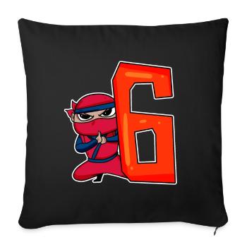 6 Year Old Boy Ninja - 6th Birthday - I'm 6 - Sofa pillowcase 17,3'' x 17,3'' (45 x 45 cm) - black - Front