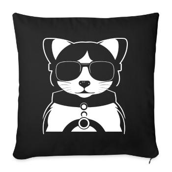 Ferret Wearing Sunglasses Cool Ferrets - Sofa pillowcase 17,3'' x 17,3'' (45 x 45 cm) - black - Front