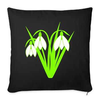Snowdrops - Sofa pillowcase 17,3'' x 17,3'' (45 x 45 cm) - black - Front