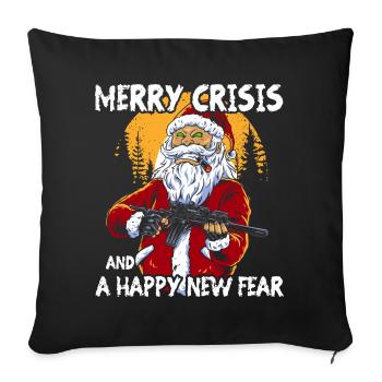 Merry Crisis - Sofakissenbezug 45 x 45 cm - Schwarz - Vorne
