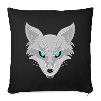 Renard argenté - Design élégant d’amoureux des animaux - Housse de coussin décorative 45 x 45 cm - noir - Devant