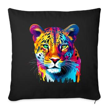 Colorful Leopard Paint Splashes Splashes of Paint - Sofa pillowcase 17,3'' x 17,3'' (45 x 45 cm) - black - Front