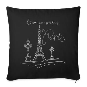 Love in Paris - Housse de coussin décorative 45 x 45 cm - noir - Devant