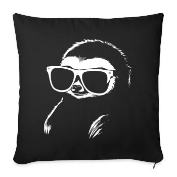 Sloths Anime Sloth Manga Sloth Sunglasses - Sofa pillowcase 17,3'' x 17,3'' (45 x 45 cm) - black - Front