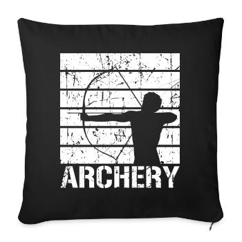 Tir à l’arc amusant - Housse de coussin décorative 45 x 45 cm - noir - Devant