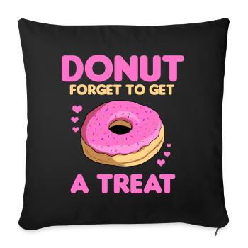 Donut -Liebhaber Naschkatze - Sofakissenbezug 45 x 45 cm - Schwarz - Vorne
