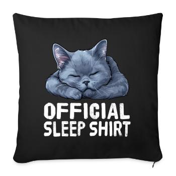 Chemise de nuit officielle russe bleu russe - Housse de coussin décorative 45 x 45 cm - noir - Devant