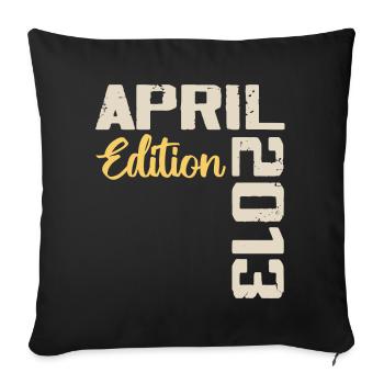 11 Year Anniversary April 2013 Birthday Gift - Sofa pillowcase 17,3'' x 17,3'' (45 x 45 cm) - black - Front