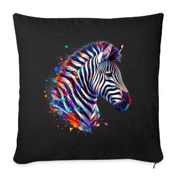 Zèbre - Housse de coussin décorative 45 x 45 cm - noir - Devant