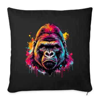 Gorilla - Sofa pillowcase 17,3'' x 17,3'' (45 x 45 cm) - black - Front