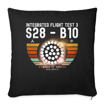 March 14, 2024 Pi Day - Third Flight Test of - Sofa pillowcase 17,3'' x 17,3'' (45 x 45 cm) - black - Front